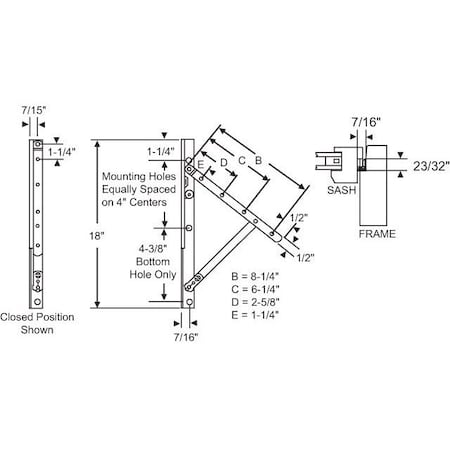 Strybuc Truth RH 18in Hinge Assembly 28-18-14RH